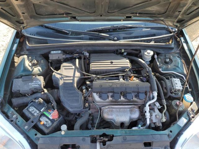 1HGEM229X1L056319 - 2001 HONDA CIVIC SI GREEN photo 11