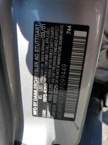 WDBRF61J41F099449 - 2001 MERCEDES-BENZ C 240 银色 照片 12