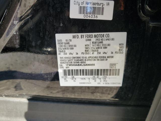 1FM5K8ABXLGA96855 - 2020 FORD EXPLORER POLICE INTERCEPTOR 黑色 照片 13