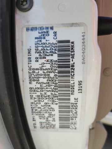 4T1BF28B0YU079226 - 2000 TOYOTA AVALON XL WHITE photo 12