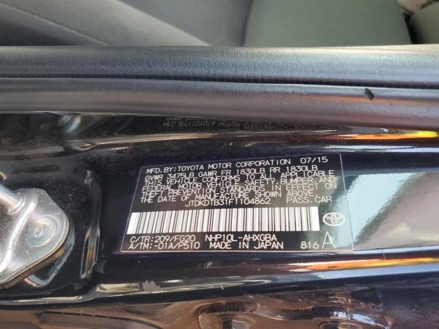 JTDKDTB31F1104862 - 2015 TOYOTA PRIUS C 灰色 照片 12