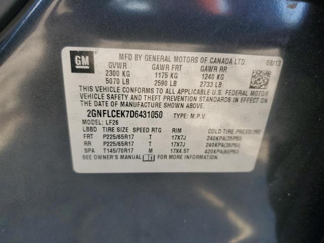 2GNFLCEK7D6431050 - 2013 CHEVROLET EQUINOX LS Boz foto 14