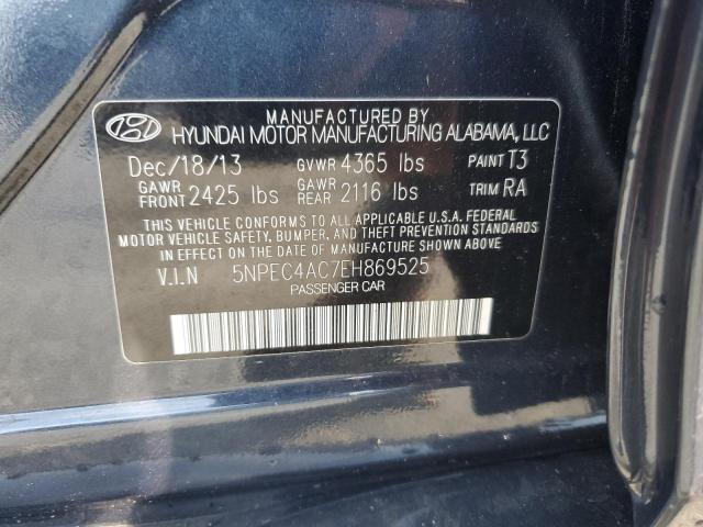 5NPEC4AC7EH869525 - 2014 HYUNDAI SONATA SE BLACK photo 12