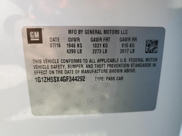 1G1ZH5SX4GF344292 - 2016 CHEVROLET MALIBU PREMIER WHITE photo 12