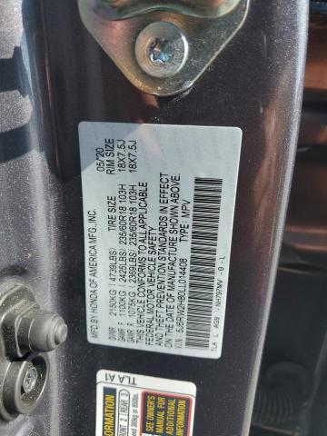 5J6RW2H80LL014408 - 2020 HONDA CR-V EXL GRAY photo 13
