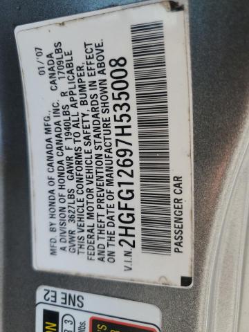 2HGFG12697H535008 - 2007 HONDA CIVIC LX TAN photo 12