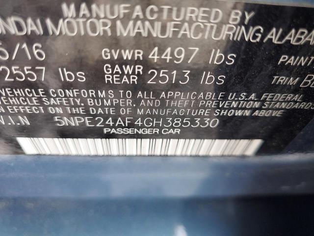 5NPE24AF4GH385330 - 2016 HYUNDAI SONATA SE 蓝色 照片 13