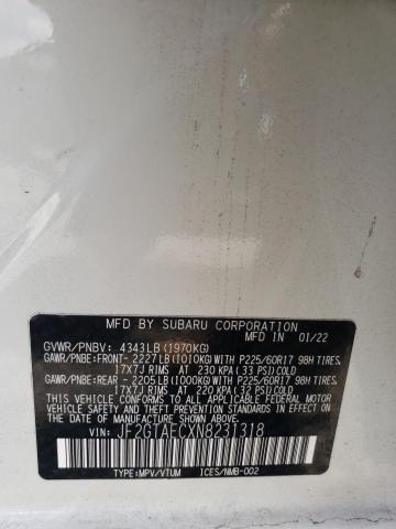JF2GTAECXN8231318 - 2022 SUBARU CROSSTREK PREMIUM თეთრი ფოტო 12