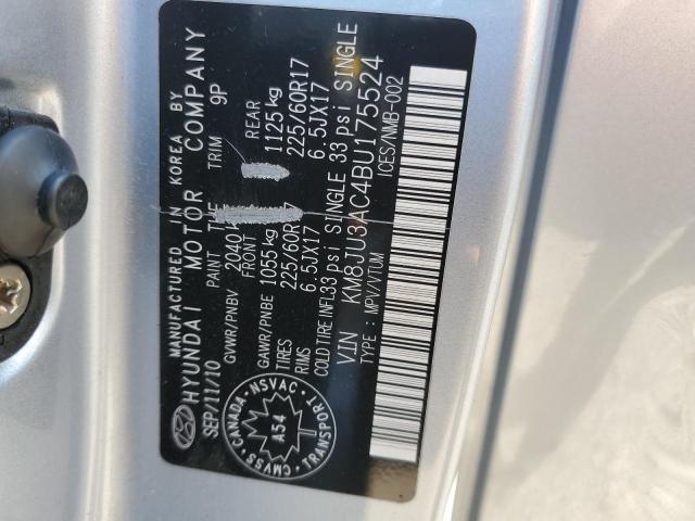 KM8JU3AC4BU175524 - 2011 HYUNDAI TUCSON GLS SILVER photo 13