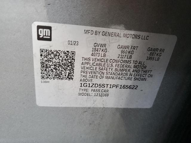 1G1ZD5ST1PF165622 - 2023 CHEVROLET MALIBU LT 灰色 照片 13