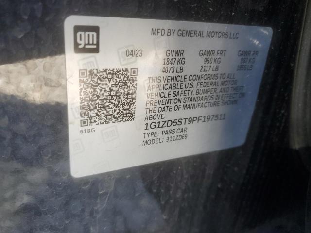 1G1ZD5ST9PF197511 - 2023 CHEVROLET MALIBU LT შავი ფოტო 12