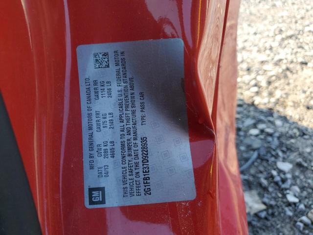 2G1FB1E37D9228935 - 2013 CHEVROLET CAMARO LT RED photo 13