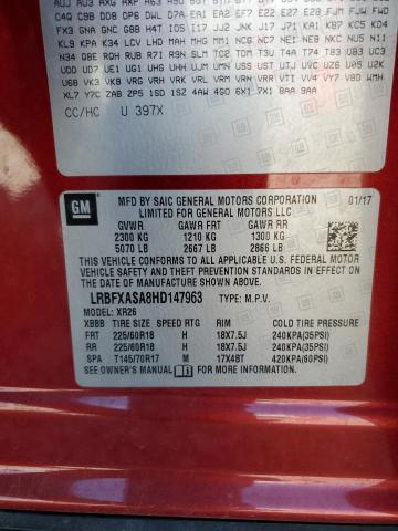 LRBFXASA8HD147963 - 2017 BUICK ENVISION PREFERRED Qırmızı foto 13