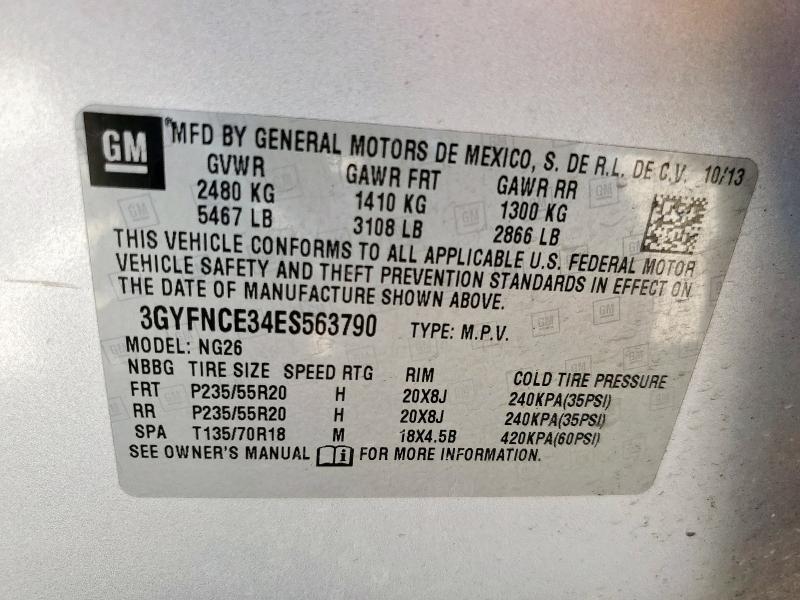 3GYFNCE34ES563790 - 2014 CADILLAC SRX PERFORMANCE COLLECTION Gümüş fotoğraf 12