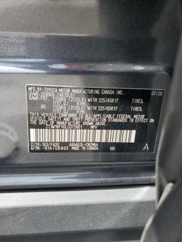 2T3W1RFV0LC075801 - 2020 TOYOTA RAV4 XLE GRAY photo 13