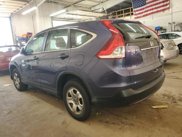 5J6RM4H31CL074185 - 2012 HONDA CR-V LX BLUE photo 2