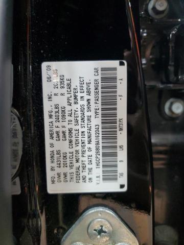 1HGCP26809A162043 - 2009 HONDA ACCORD EXL BLACK photo 12
