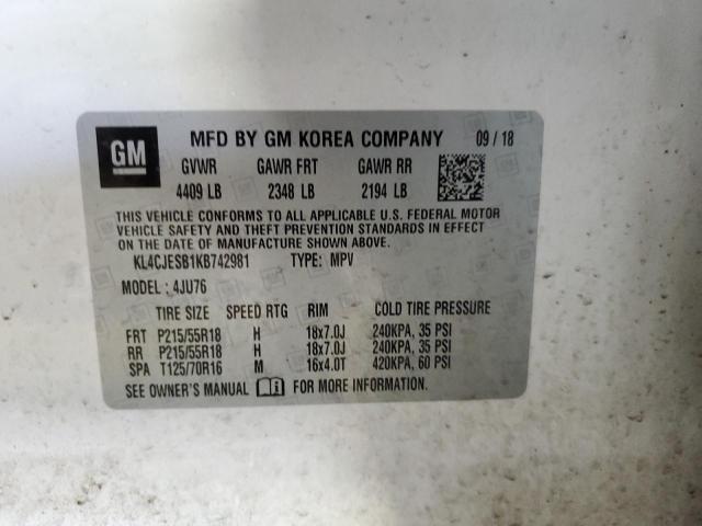 KL4CJESB1KB742981 - 2019 BUICK ENCORE PREFERRED 白色 照片 12