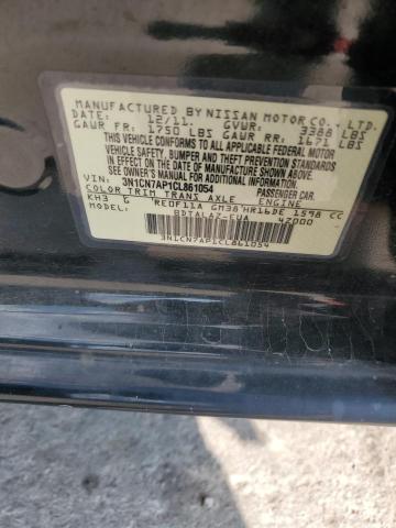 3N1CN7AP1CL861054 - 2012 NISSAN VERSA S أسود صورة 12