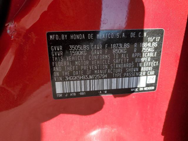 3HGGK5H93JM725794 - 2018 HONDA FIT EX RED photo 12