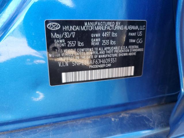 5NPE24AF6JH609351 - 2018 HYUNDAI SONATA SE BLUE photo 12