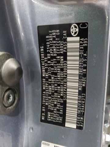 5YFEPRAE0LP090003 - 2020 TOYOTA COROLLA LE BLUE photo 12