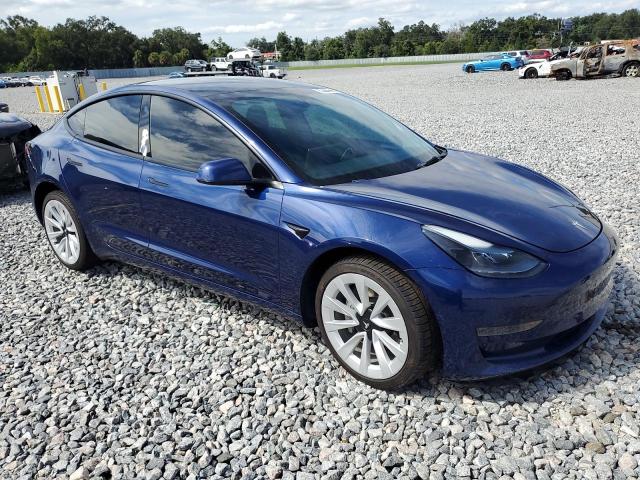 5YJ3E1EA3NF289499 - 2022 TESLA MODEL 3 BLUE photo 4