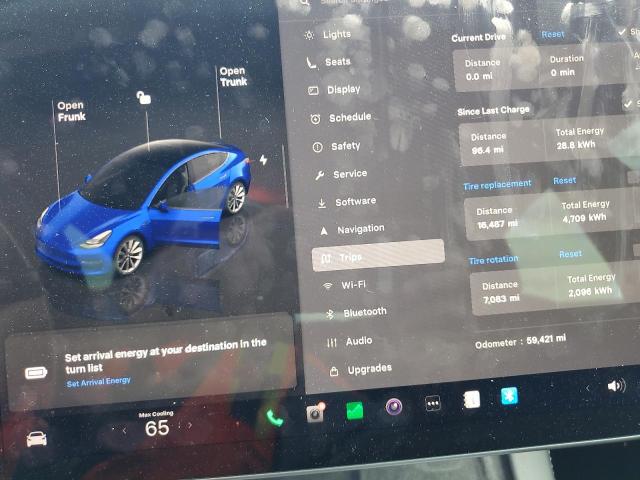 5YJ3E1EA3NF289499 - 2022 TESLA MODEL 3 BLUE photo 9