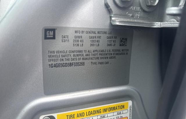 1G4GE5GD3BF335268 - 2011 BUICK LACROSSE CXS فضي صورة 10