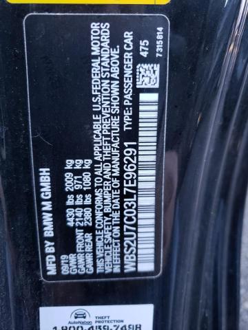 WBS2U7C03L7E96291 - 2020 BMW M2 COMPETITION BLACK photo 12