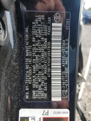 4T1BF1FK6FU047830 - 2015 TOYOTA CAMRY LE 黑色 照片 12