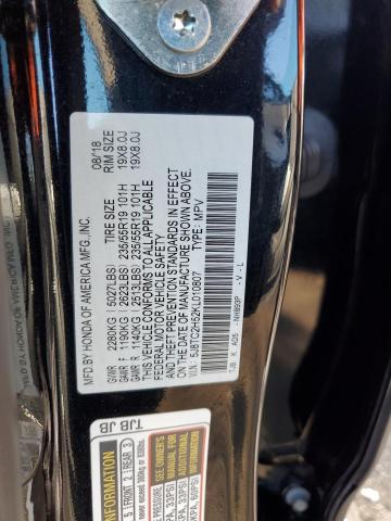 5J8TC2H52KL010807 - 2019 ACURA RDX TECHNOLOGY أسود صورة 12