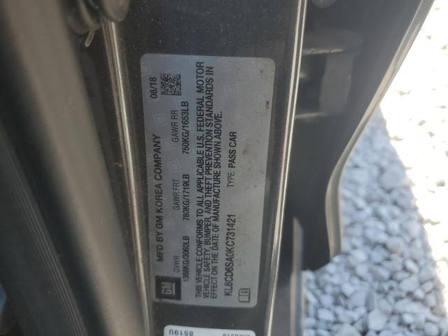 KL8CD6SA0KC731421 - 2019 CHEVROLET SPARK 1LT ნაცრისფერი ფოტო 12