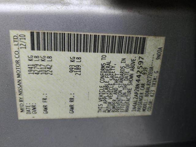 1N4AL2AP2BN442597 - 2011 NISSAN ALTIMA BASE 银色 照片 12