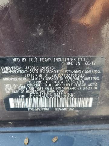 JF2SHADC5DH409096 - 2013 SUBARU FORESTER 2.5X PREMIUM 勃艮第红 照片 13