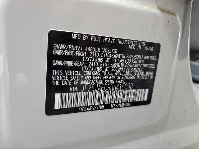 JF2SJAEC9HH415038 - 2017 SUBARU FORESTER 2.5I PREMIUM WHITE photo 14