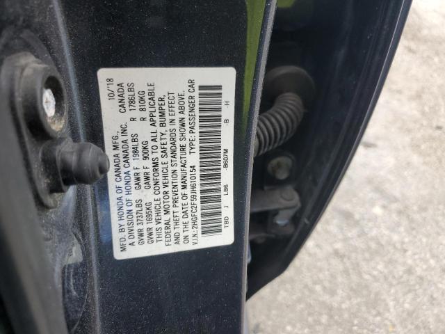 2HGFC2F59JH610154 - 2018 HONDA CIVIC LX GRAY photo 12