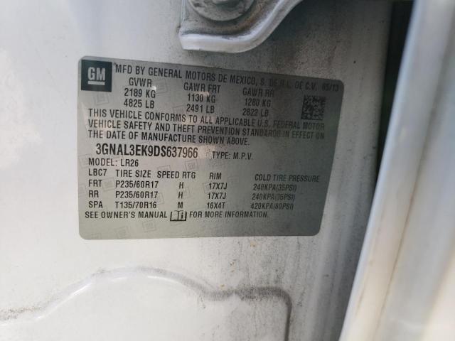 3GNAL3EK9DS637966 - 2013 CHEVROLET CAPTIVA LT WHITE photo 13