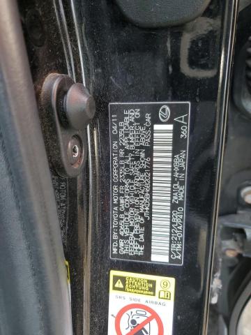 JTHKD5BH6B2021776 - 2011 LEXUS CT 200 BLACK photo 12