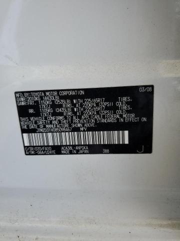 JTMZD31V085098467 - 2008 TOYOTA RAV4 LIMITED Ağ foto 13