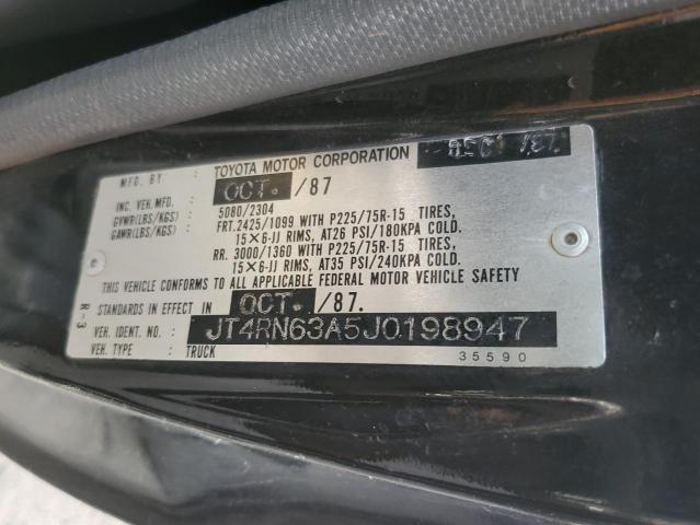 JT4RN63A5J0198947 - 1988 TOYOTA PICKUP RN63 STD BLACK photo 12