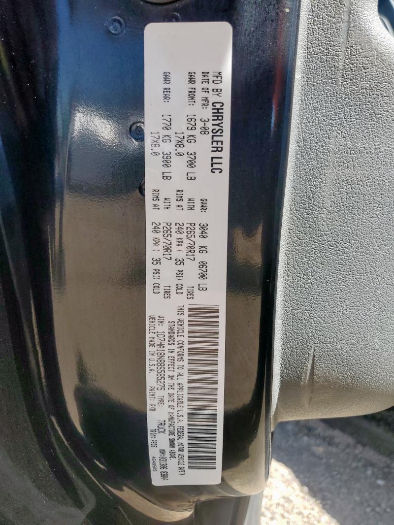 1D7HA18N88S585275 - 2008 DODGE RAM 1500 ST BLACK photo 12