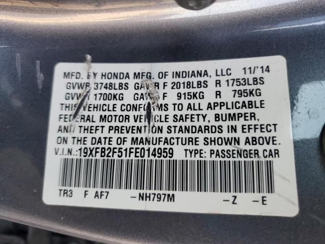 19XFB2F51FE014959 - 2015 HONDA CIVIC LX 灰色 照片 13