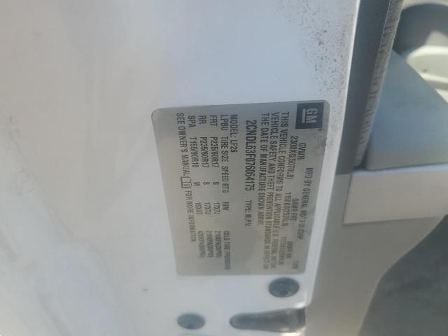 2CNDL63F076064175 - 2007 CHEVROLET EQUINOX LT თეთრი ფოტო 12