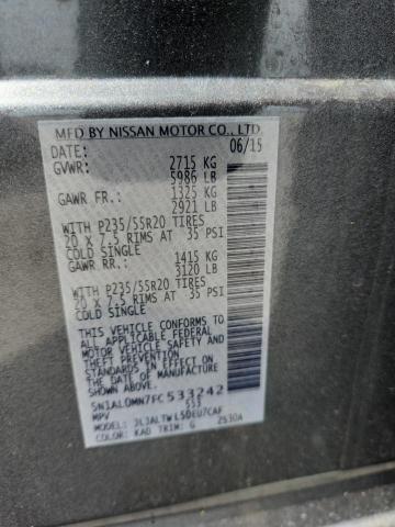 5N1AL0MN7FC533242 - 2015 INFINITI QX60 灰色 照片 13