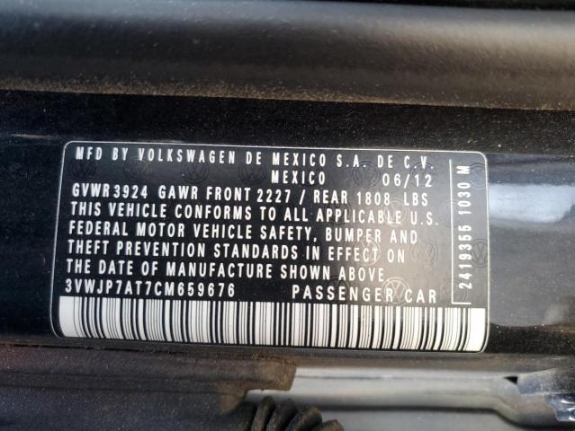 3VWJP7AT7CM659676 - 2012 VOLKSWAGEN BEETLE BLACK photo 12