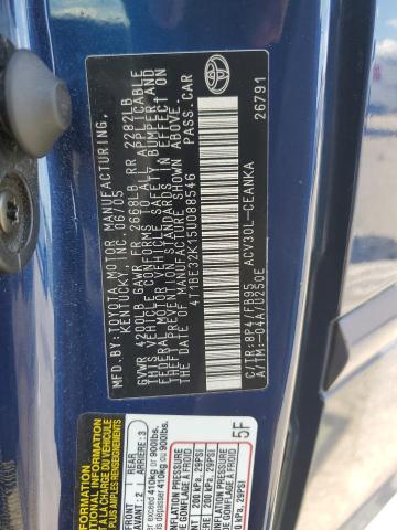 4T1BE32K15U088546 - 2005 TOYOTA CAMRY LE BLUE photo 12