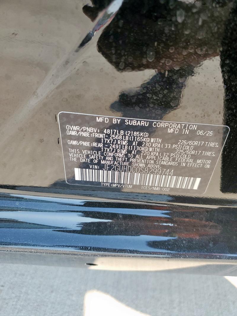 JF2GUHDC0S8299744 - 2025 SUBARU CROSSTREK PREMIUM BLACK photo 12