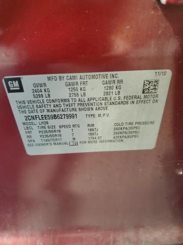 2CNFLEE59B6279991 - 2011 CHEVROLET EQUINOX LT BURGUNDY photo 13