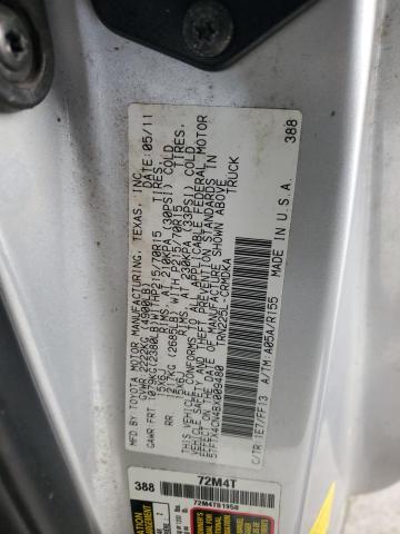 5TFTX4CN4BX009480 - 2011 TOYOTA TACOMA ACCESS CAB ვერცხლისფერი ფოტო 12